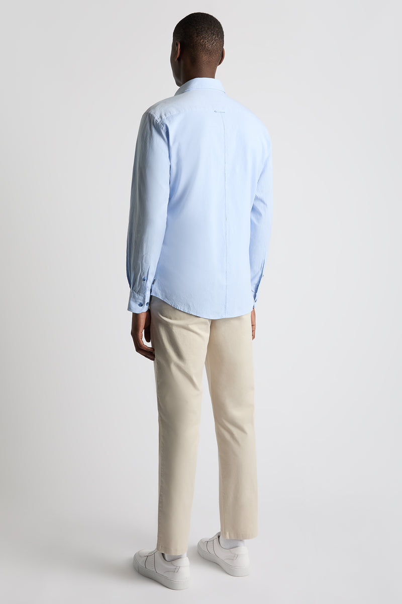 Remus Uomo 13961 Tapered Fit Oxford Cotton Shirt Blue