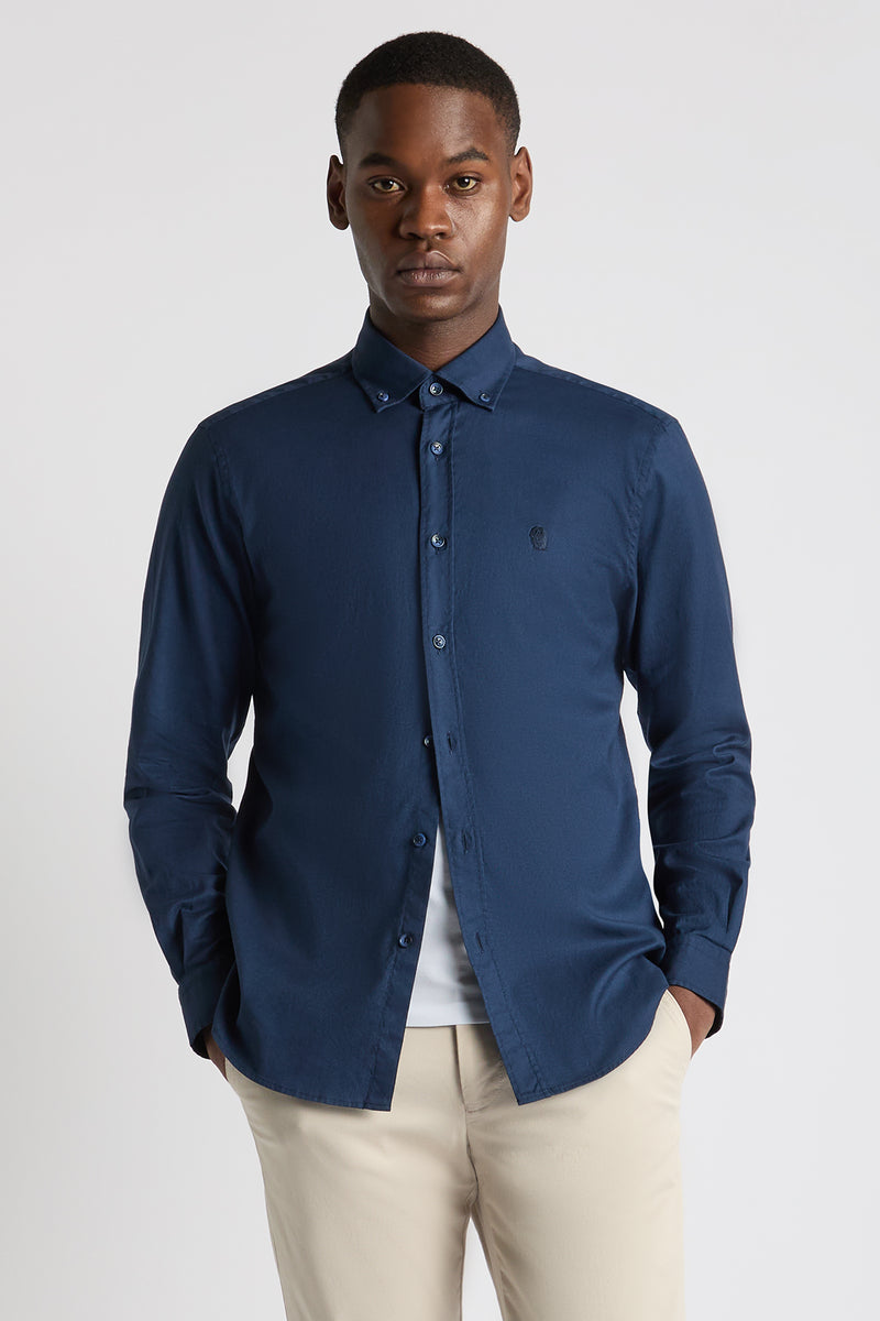 Remus Uomo 13961 Tapered Fit Oxford Cotton Shirt Navy
