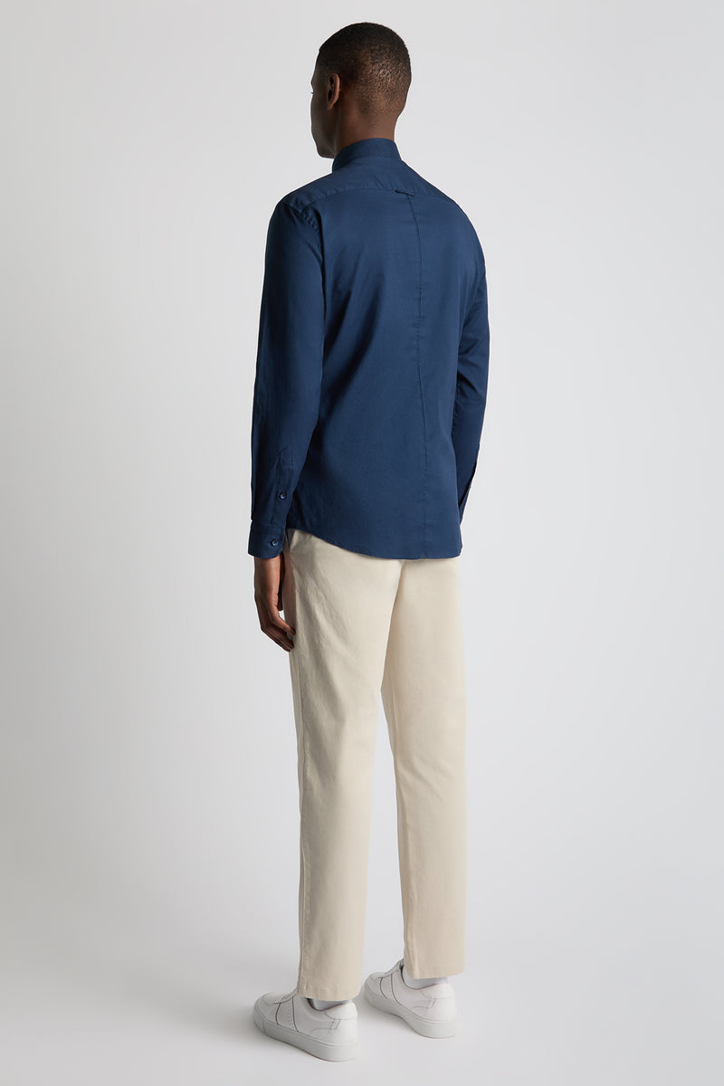 Remus Uomo 13961 Tapered Fit Oxford Cotton Shirt Navy