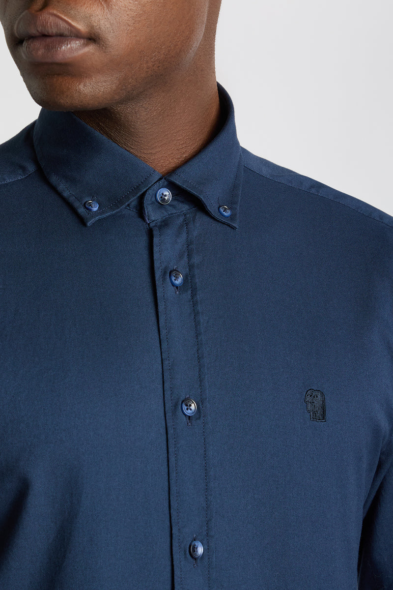 Remus Uomo 13961 Tapered Fit Oxford Cotton Shirt Navy