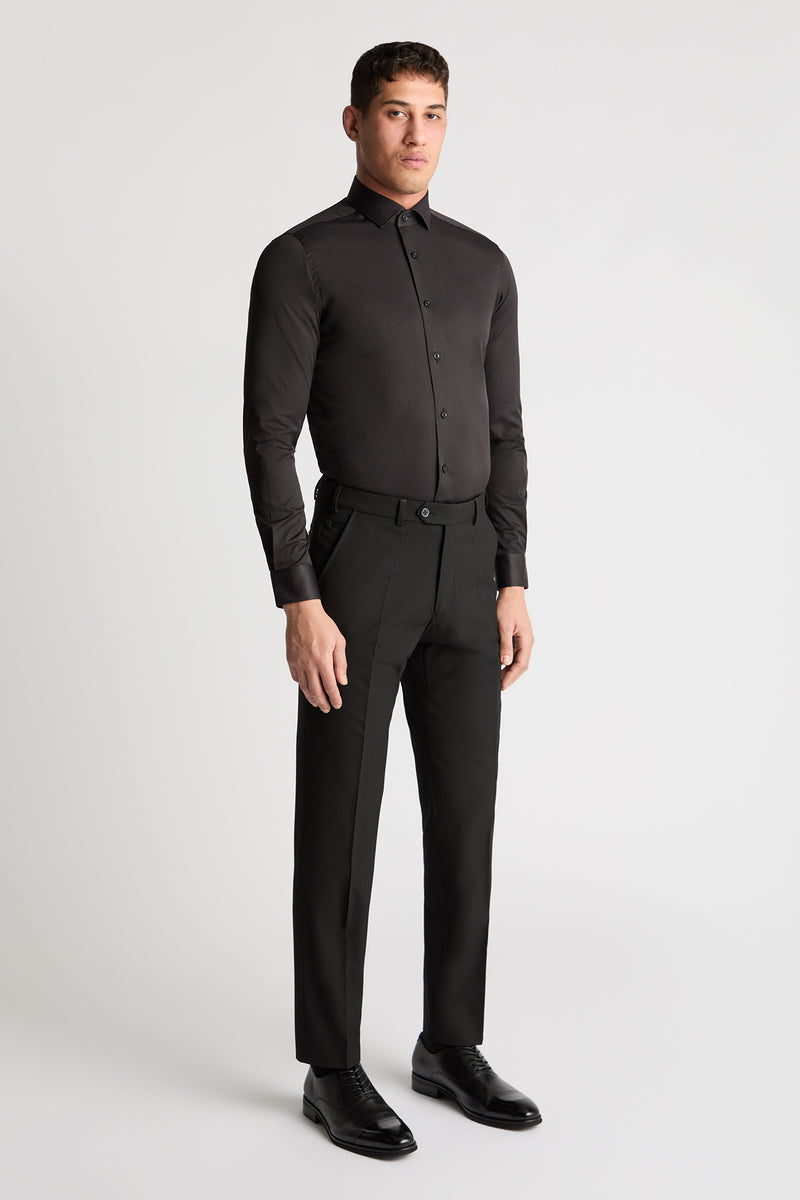 Remus Uomo 18625 Slim Fit Cotton Stretch Shirt Black