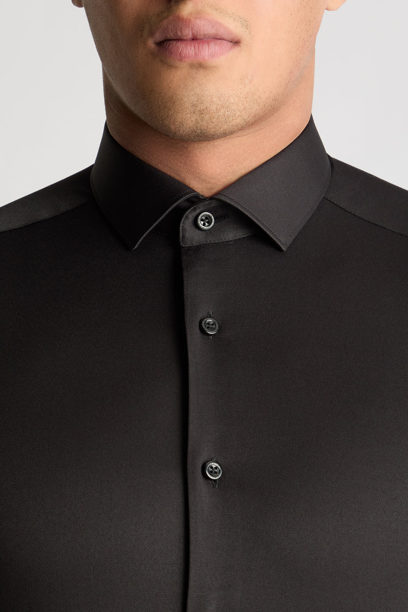 Remus Uomo 18625 Slim Fit Cotton Stretch Shirt Black