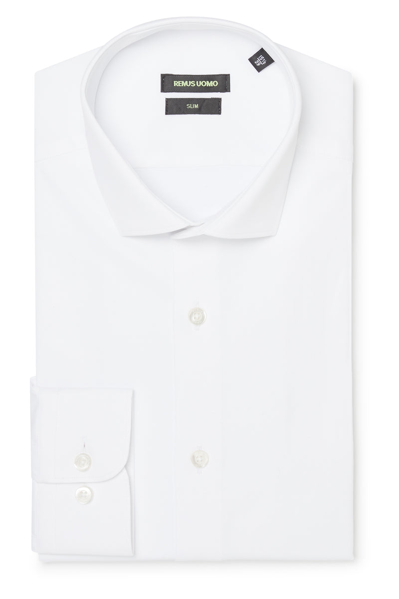 Remus Uomo 18625 Slim Fit Cotton Stretch Shirt White