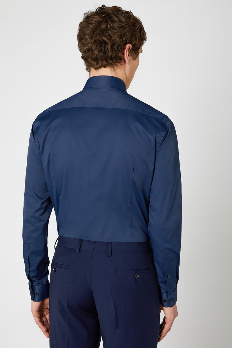 Remus Uomo 18625 Slim Fit Cotton Stretch Shirt Navy