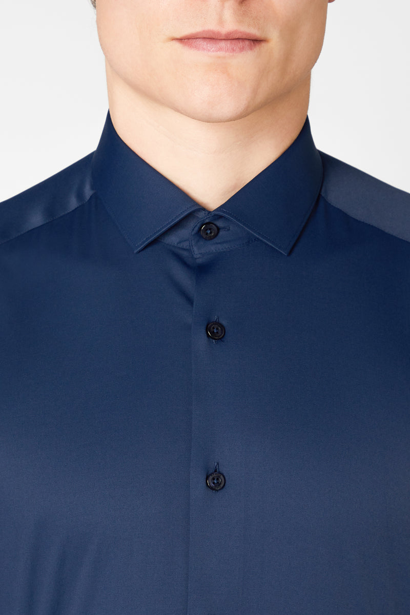 Remus Uomo 18625 Slim Fit Cotton Stretch Shirt Navy