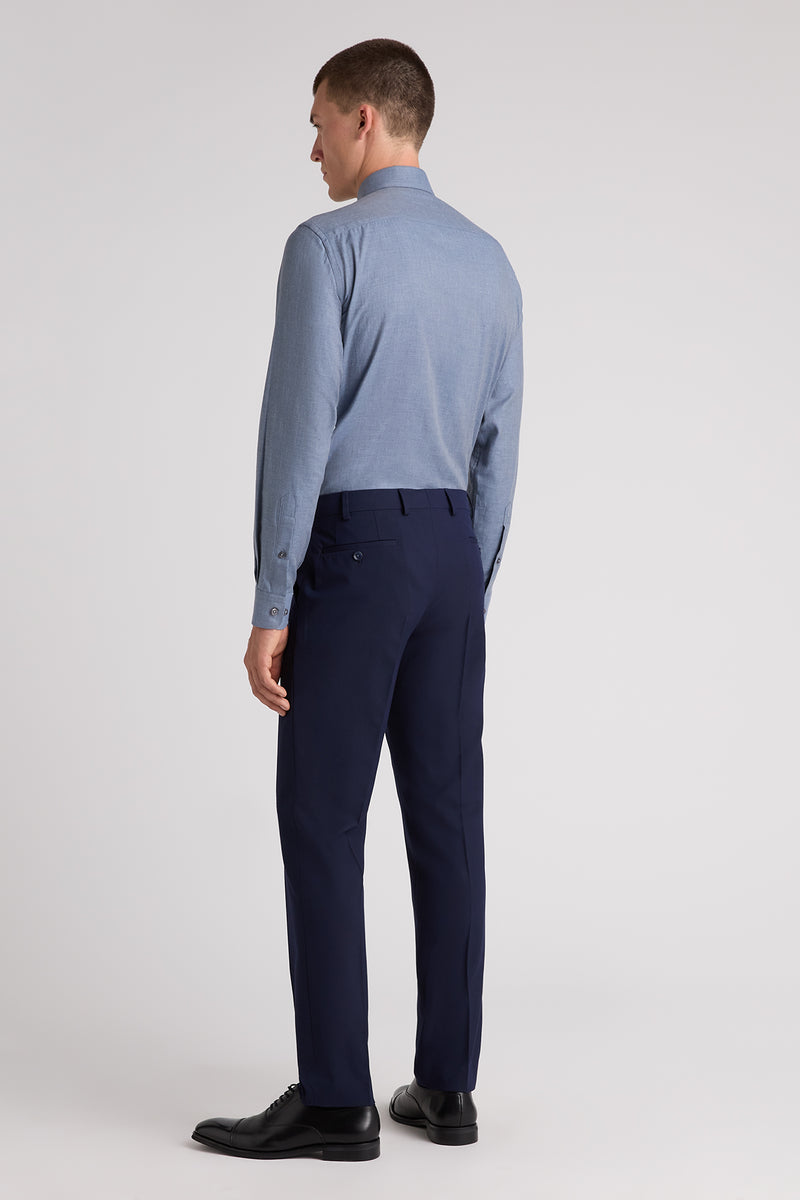 Remus Uomo 18757 Tapered Fit Cotton Shirt Blue