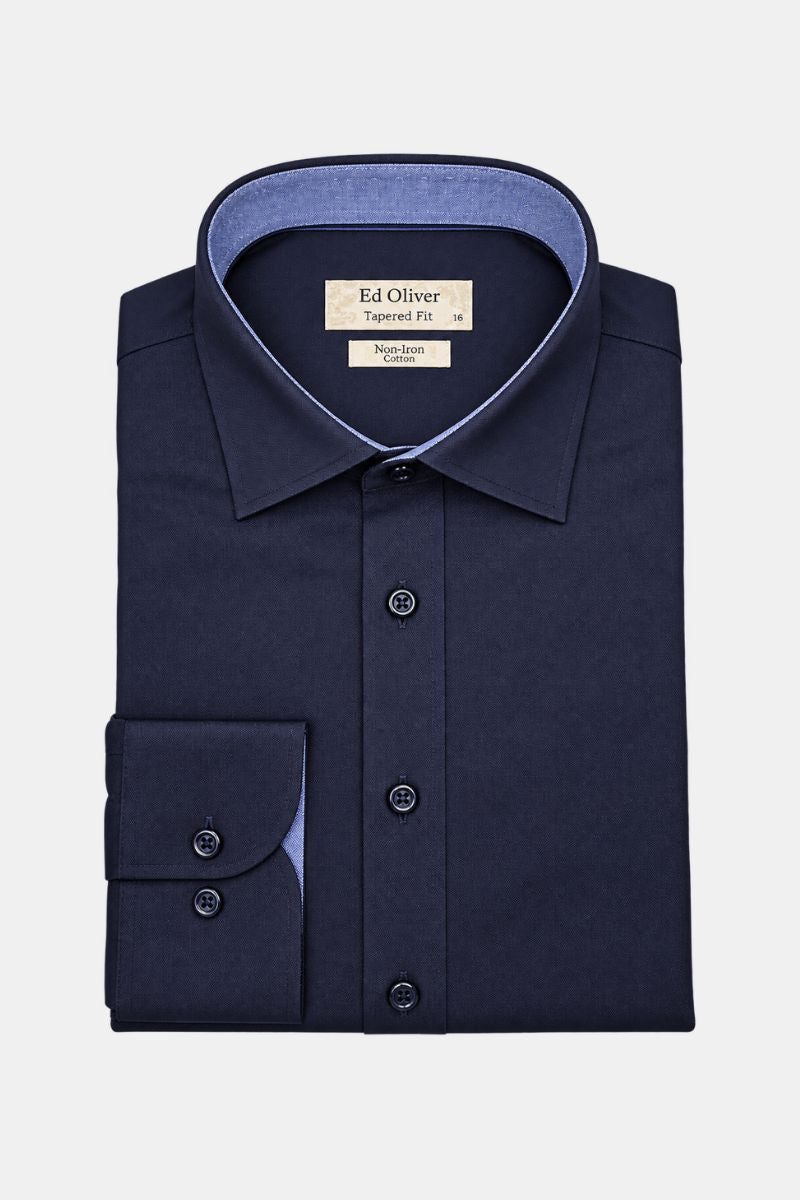 Ed Oliver Tapered Fit Shirt Navy