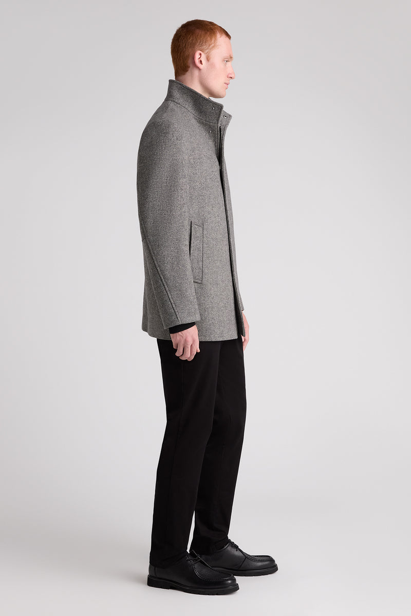 Remus Uomo 90711 Jacob Regular Fit Wool Rich Overcoat Grey
