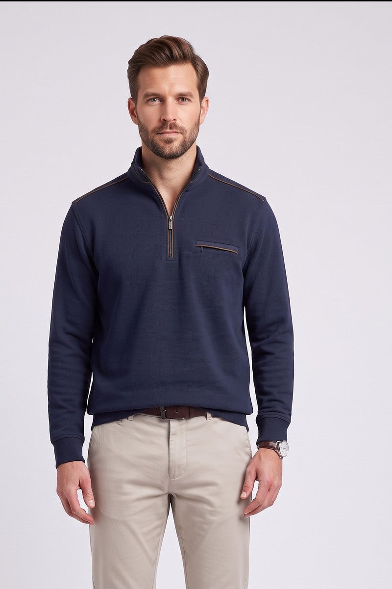 Bugatti 25050F Half Zip Sweatshirt Navy