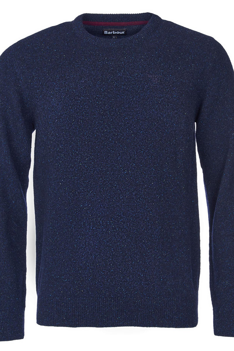 Barbour MKN0844 Essential Tisbury Regular Fit Wool Blend Crew Neck Jumper Navy