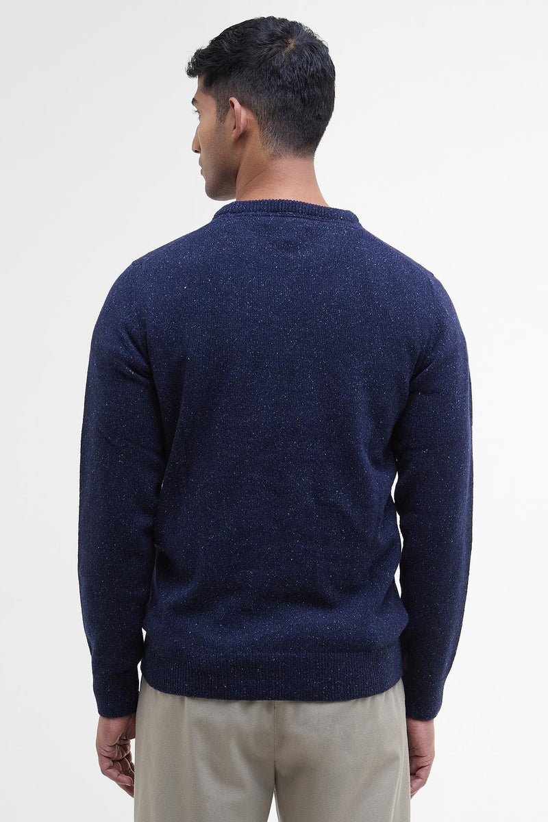 Barbour MKN0844 Essential Tisbury Regular Fit Wool Blend Crew Neck Jumper Navy