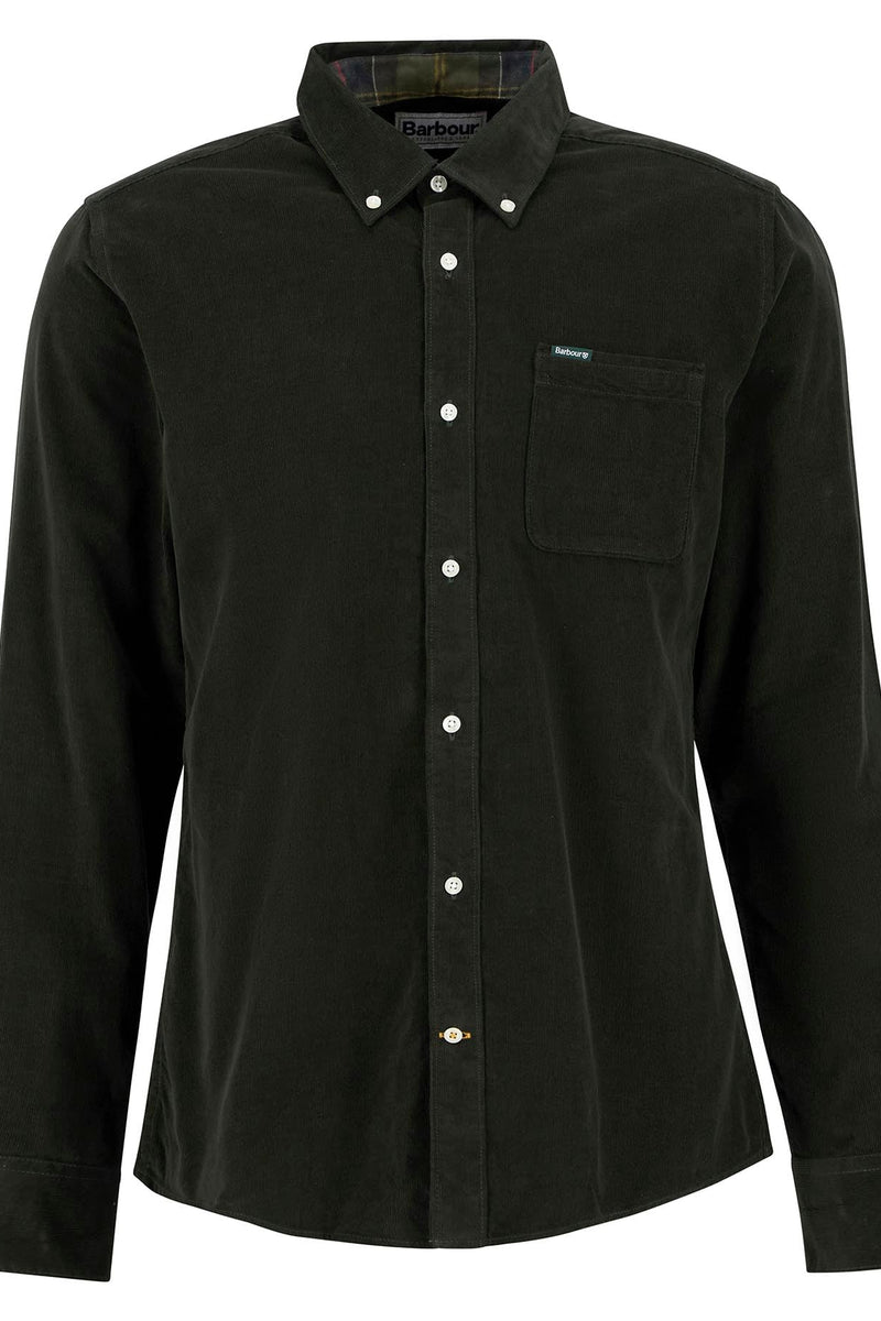 Barbour MSH5001 Ramsey Tailored Fit Cotton Needlecord Shirt Forest