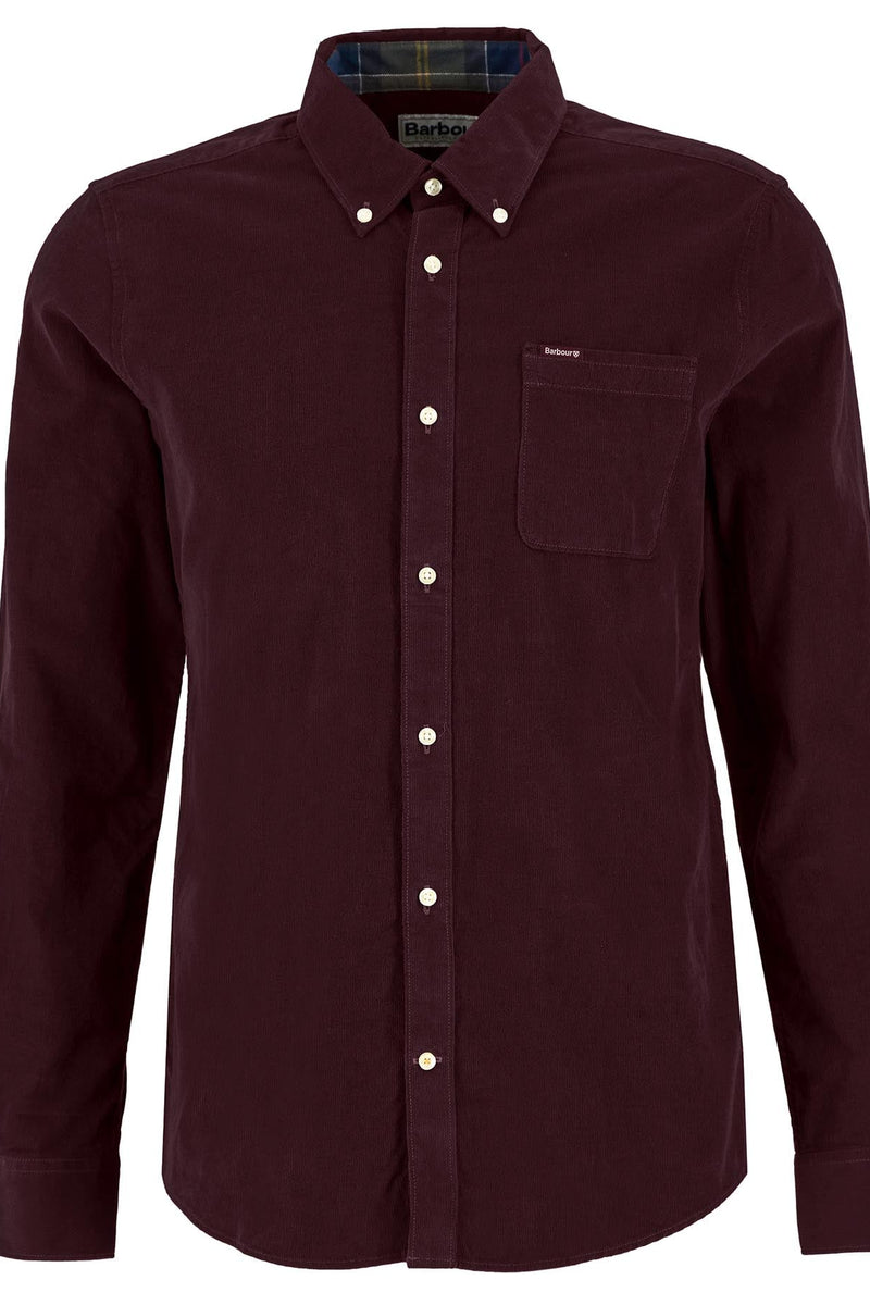 Barbour MSH5001 Ramsey Tailored Fit Cotton Needlecord Shirt Winter Red