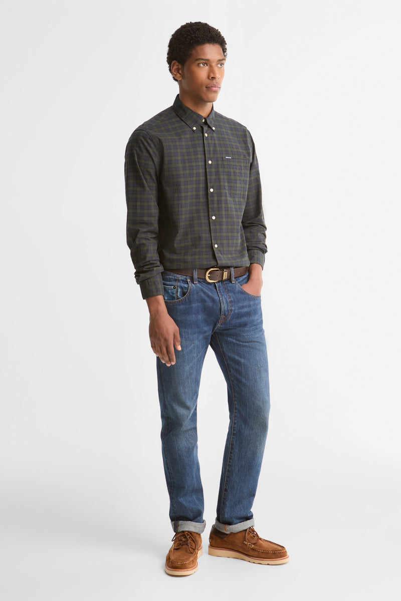 Barbour MSH5023 Lomond Tailored Fit Stretch Cotton Tartan Shirt Shadow