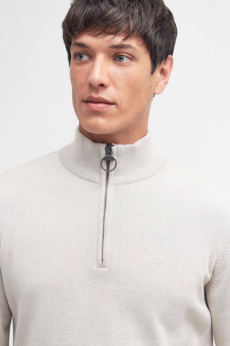 Barbour Cotton Half Zip Jumper Mist