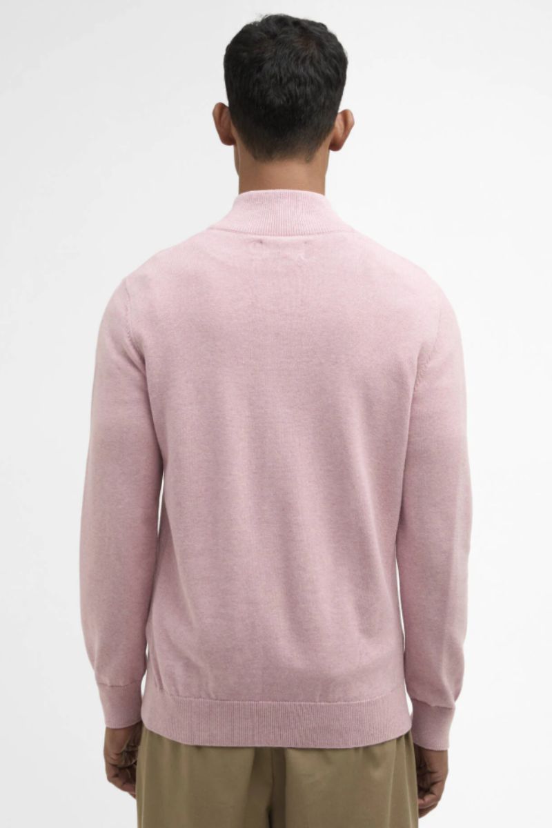 Barbour Cotton Half Zip Jumper Pink