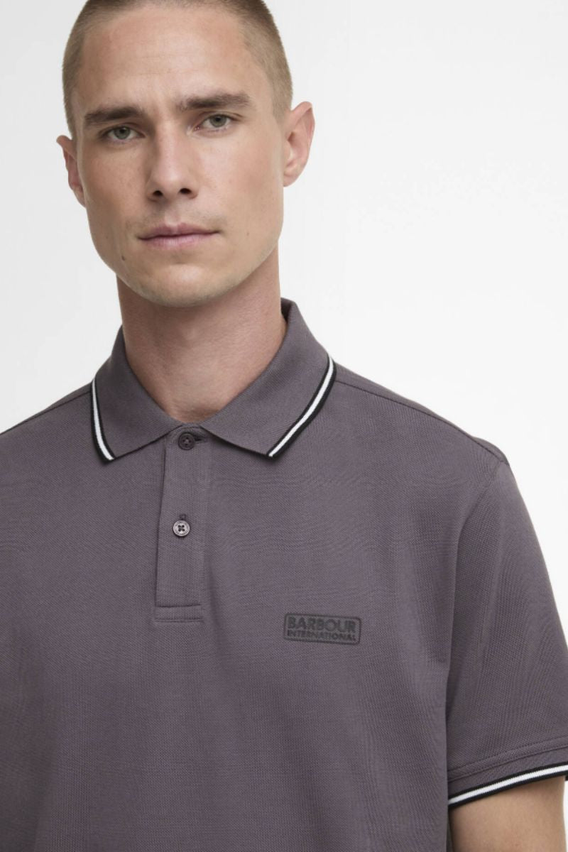 Barbour International Evan Tipped Polo Aluminium