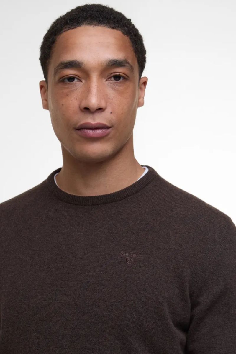 Barbour Ess Lambswool Crew Dark Oak