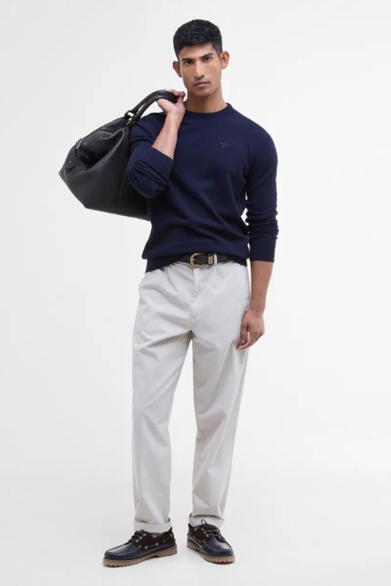 Barbour Ess Lambswool Crew Navy
