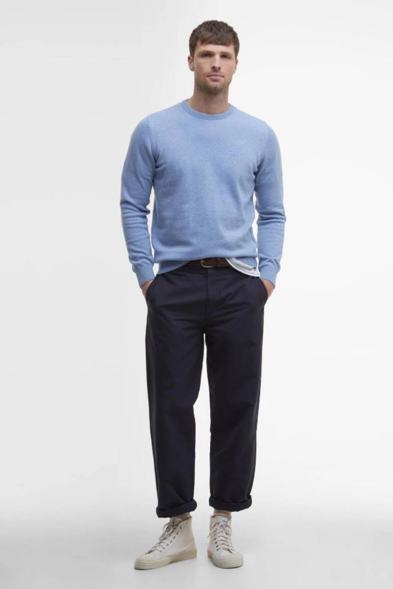 Barbour Pima Cotton Crew Jumper Dark Chambray