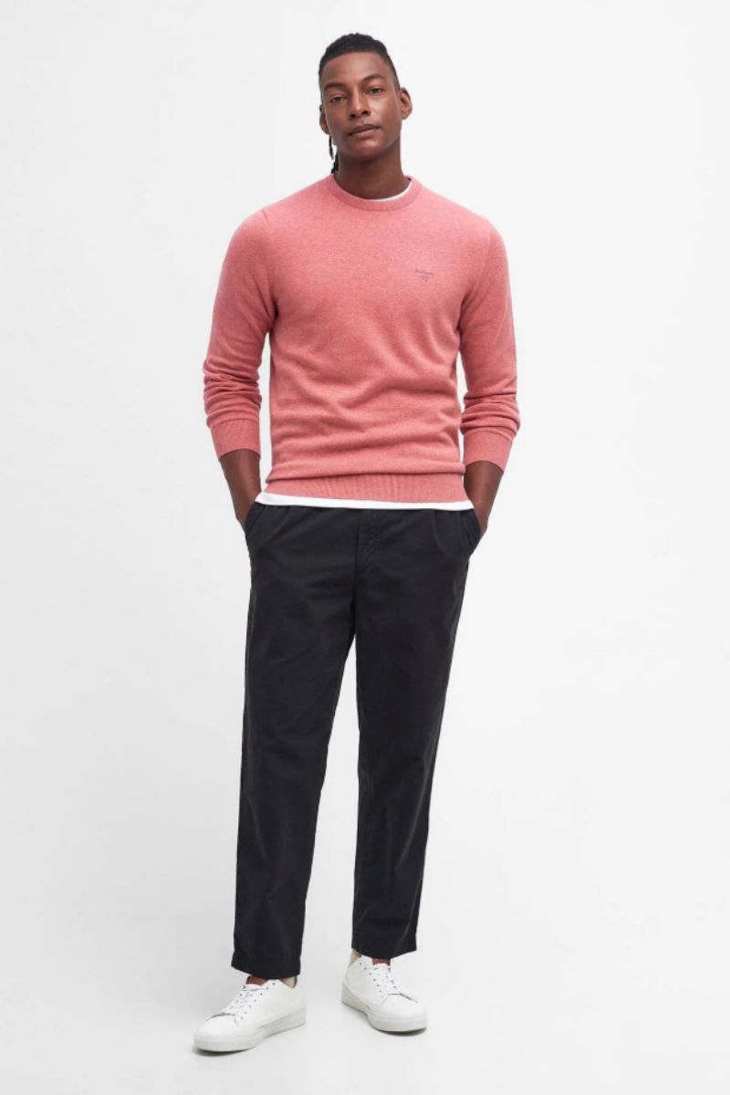 Barbour Pima Cotton Crew Jumper Pink Clay