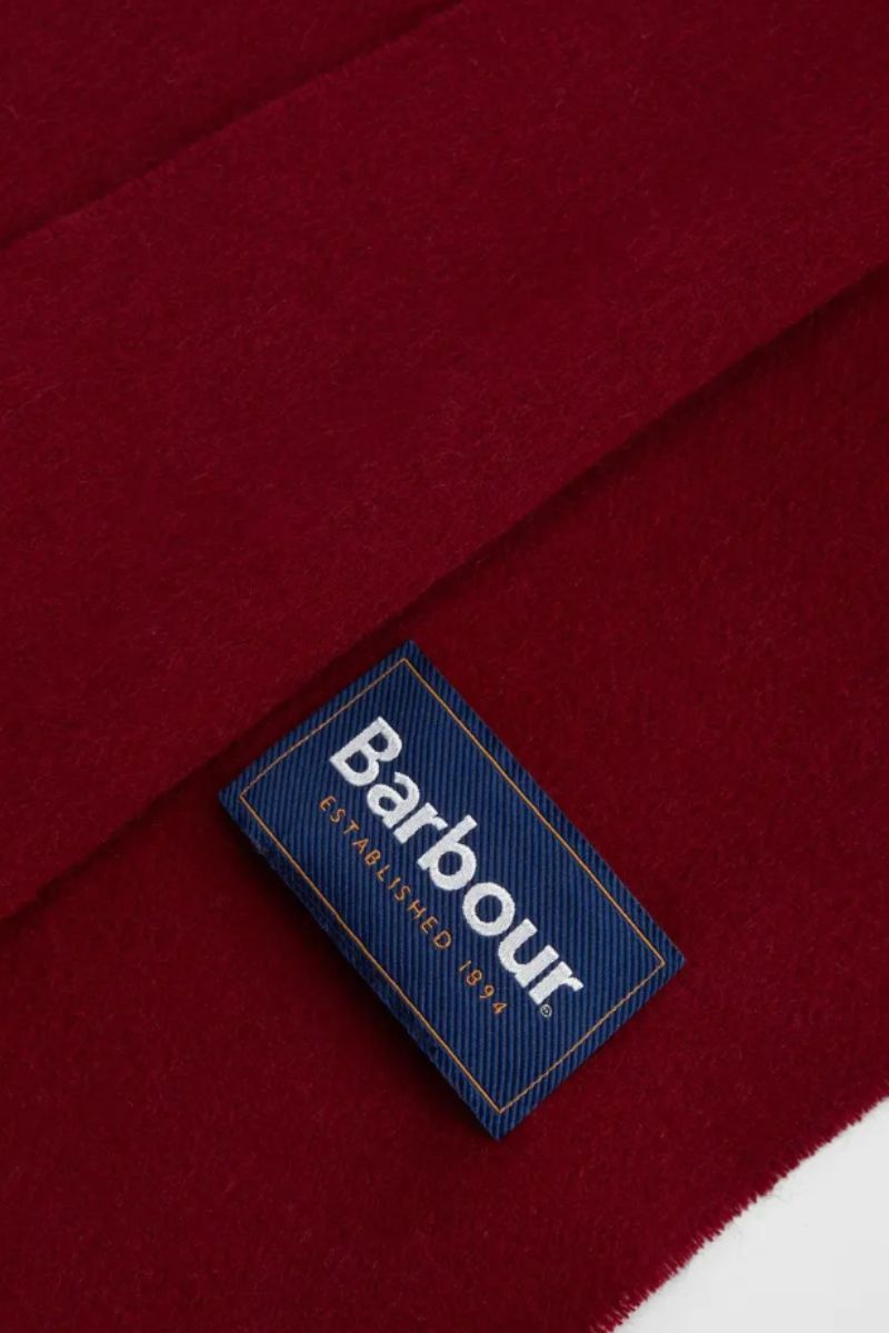 Barbour Plain Lambs Wool Scarf Red