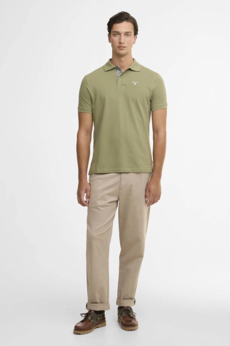 Barbour Tartan Pique Poloshirt Laurel Green