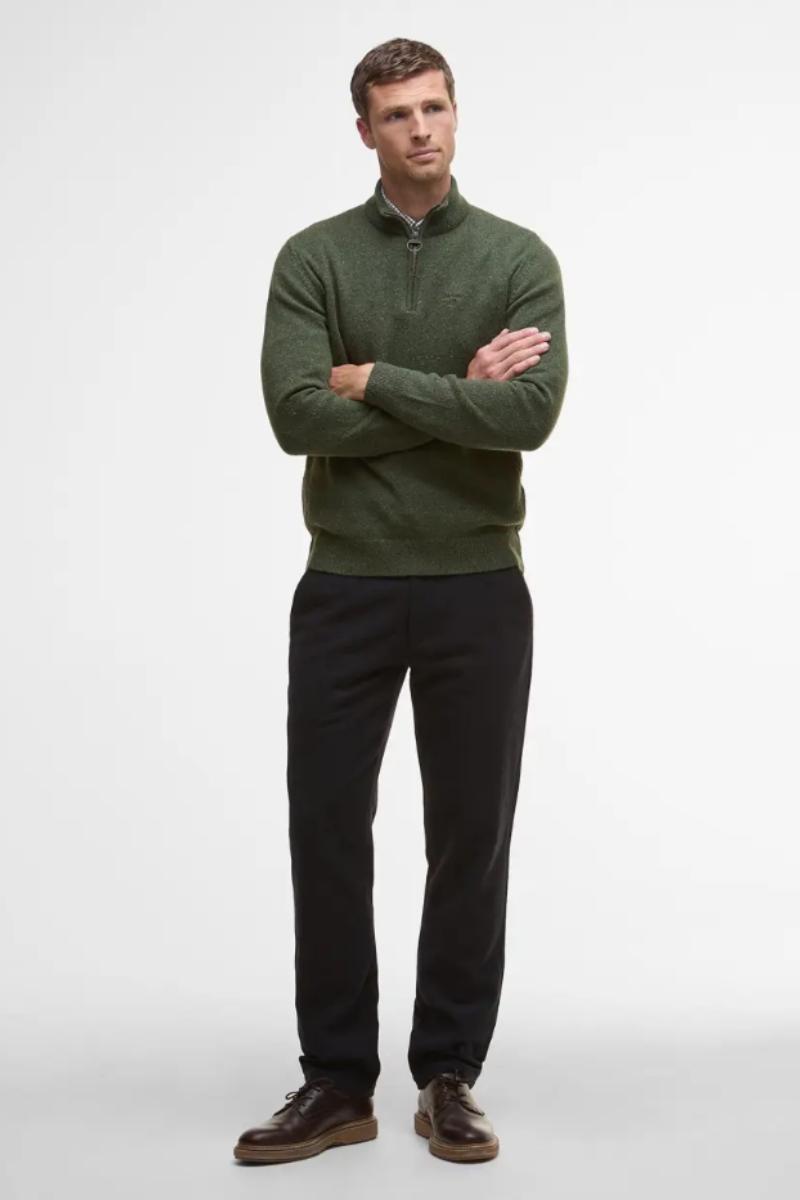 Barbour Essential Tisbury Half Zip Forest