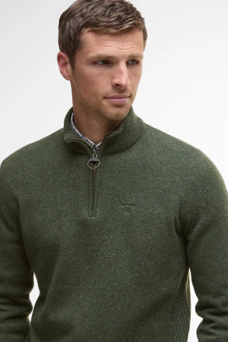 Barbour Essential Tisbury Half Zip Forest