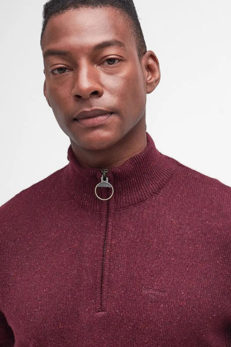 Barbour Essential Tisbury Half Zip Ruby