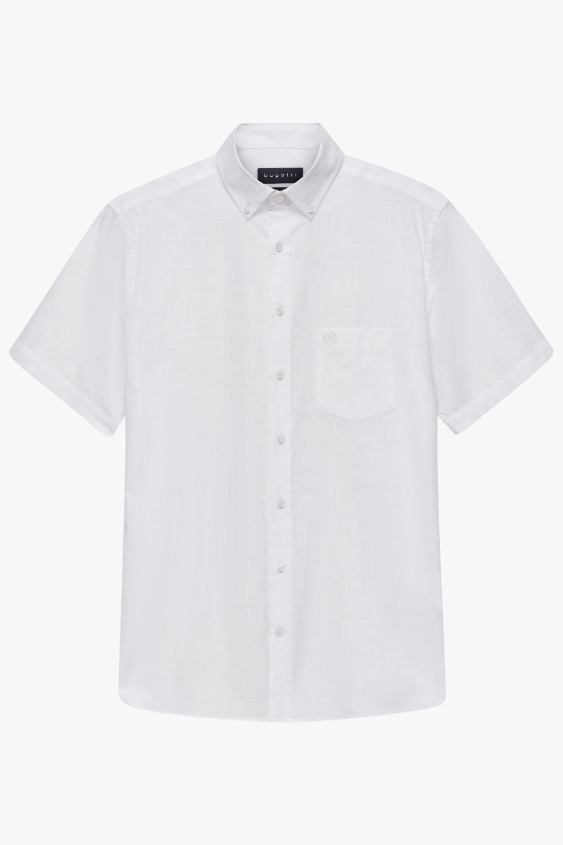 Bugatti 18330E Short Sleeve Shirt White