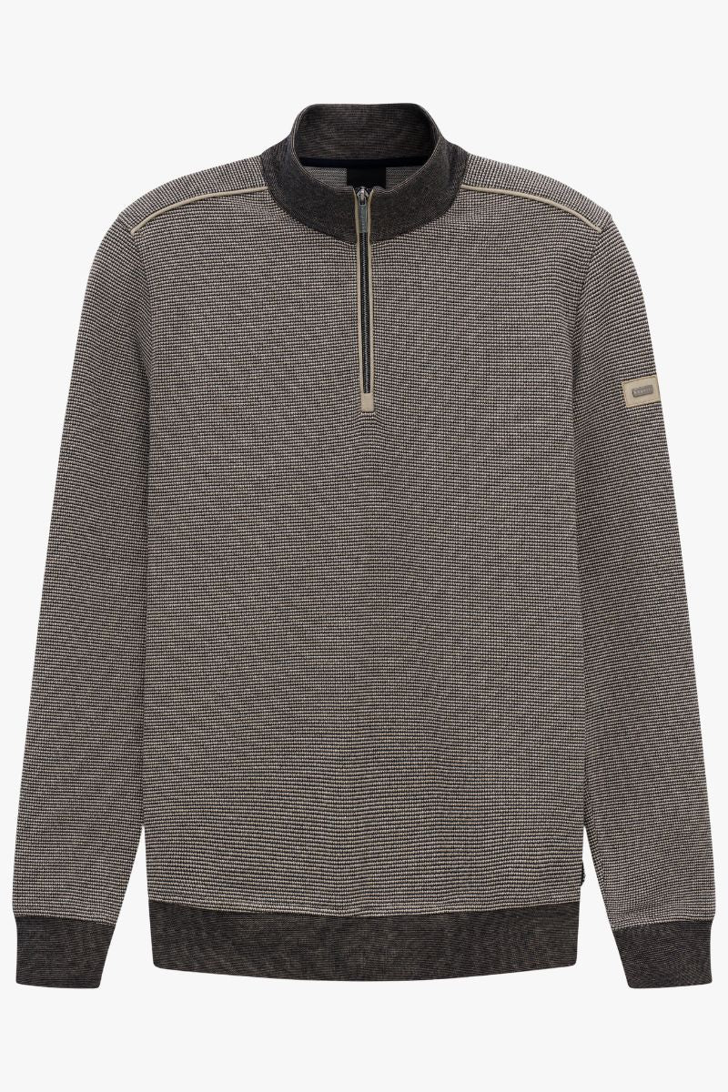 Bugatti 15141E 1/4 Zip Sweatshirt Brown