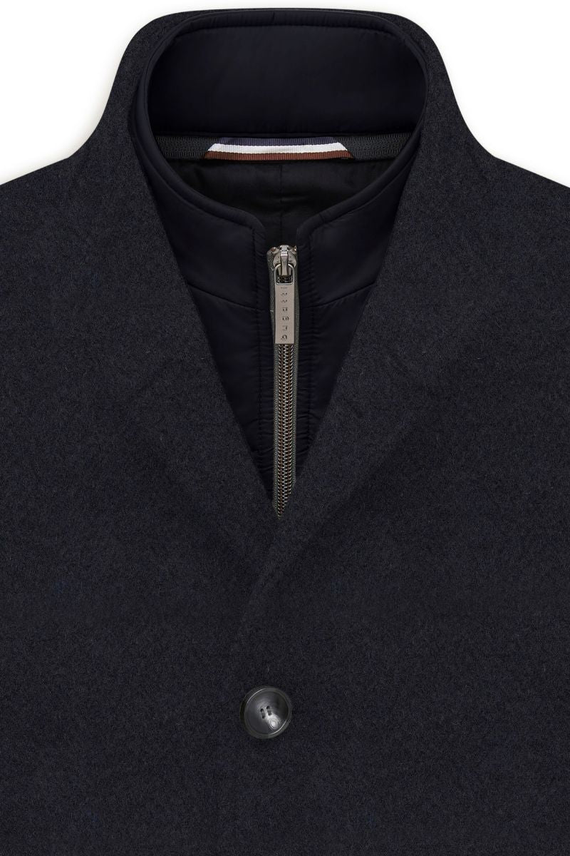 Bugatti 24203 Wool Blend Overcoat Navy