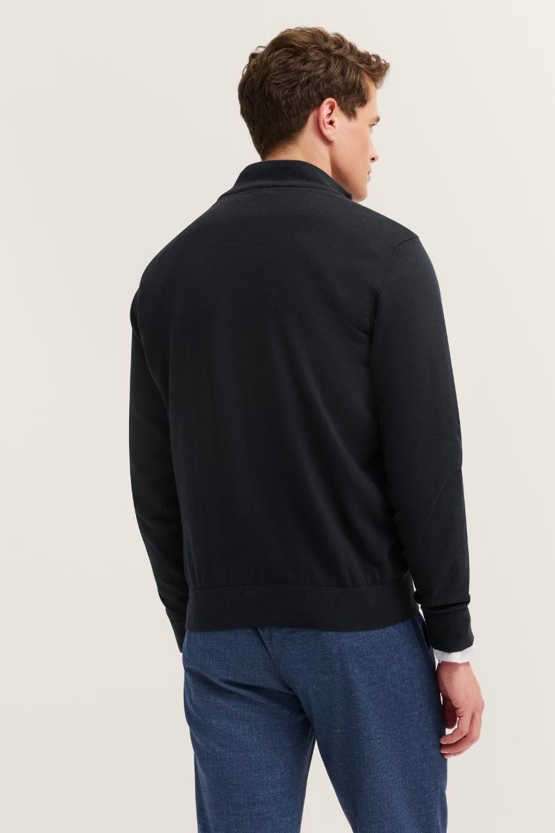 Bugatti 7500/ 85520D 1/4 Zip Navy Knit