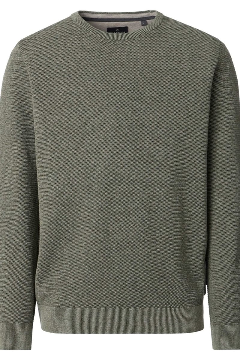 Casa Moda 78900 Regular Fit Cotton Crew Neck Jumper Eucalyptus Green