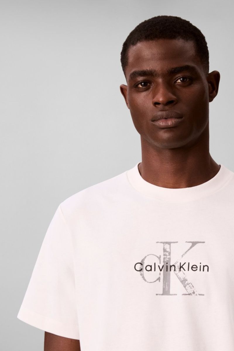 Calvin Klein 844G 20s EZ Distressed T-Shirt Tofu
