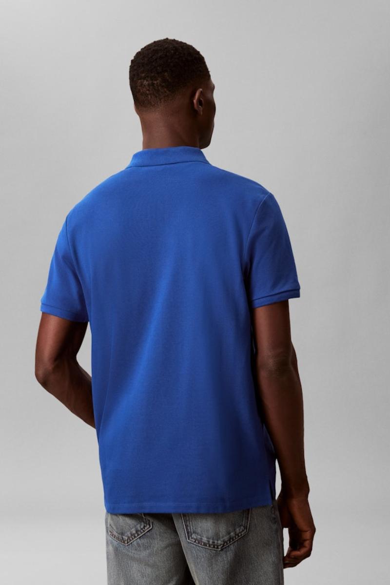 Calvin Klein 2692 Monogram Pique Polo Blue