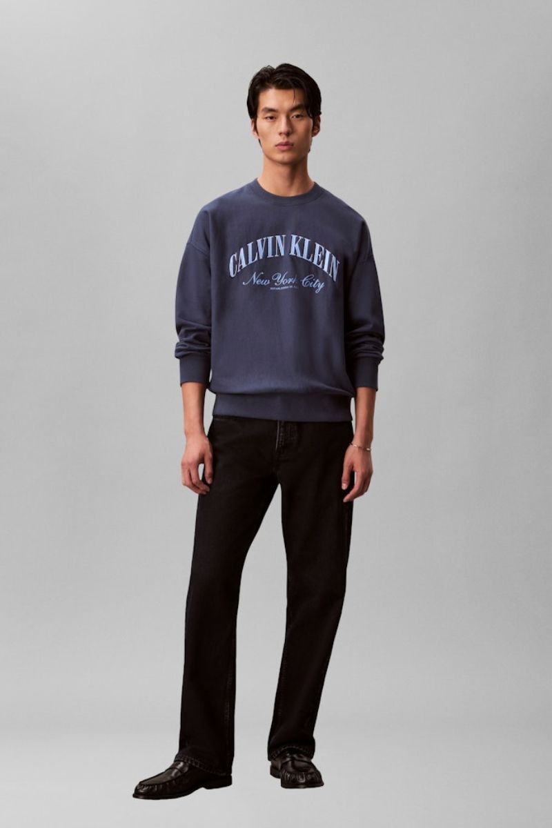 Calvin Klein 244 Premium Terry Crew Dark Denim
