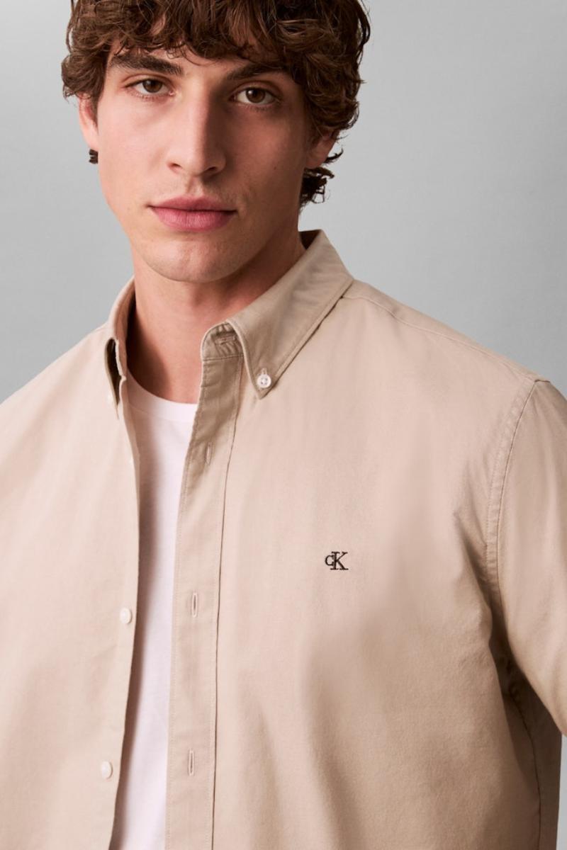 Calvin Klein 1252 Solid Oxford Shirt Marble