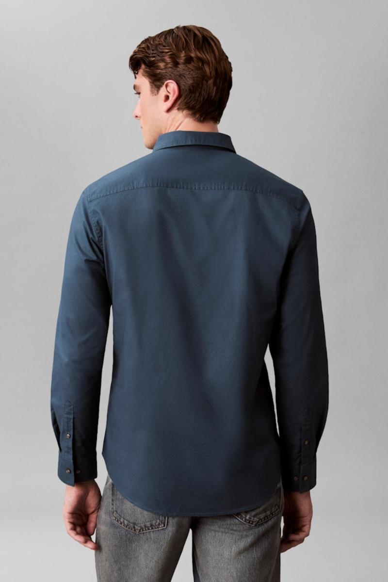 Calvin Klein 1252 Solid Oxford Shirt Navy Teal
