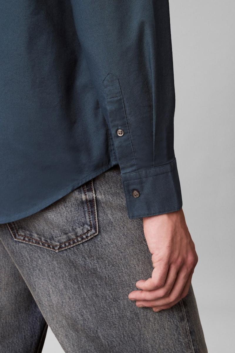 Calvin Klein 1252 Solid Oxford Shirt Navy Teal