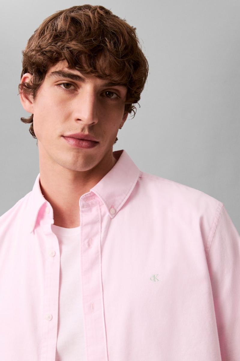 Calvin Klein 1252 Solid Oxford Shirt Pink