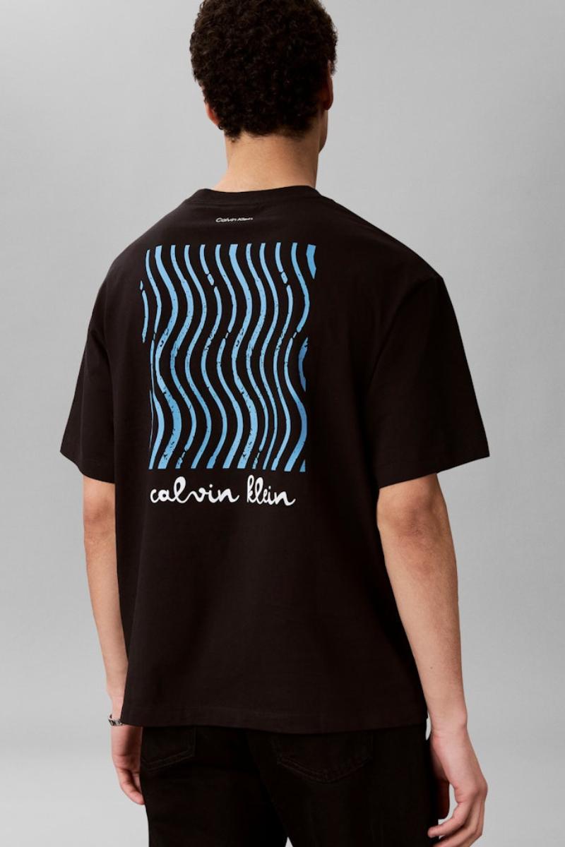 Calvin Klein 16s Travel Lines T-Shirt Black