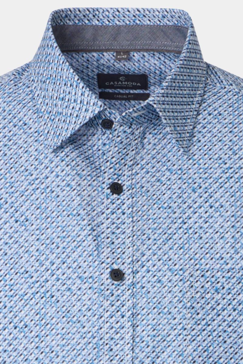 Casa Moda 31111 Comfort Fit SS Shirt Blue