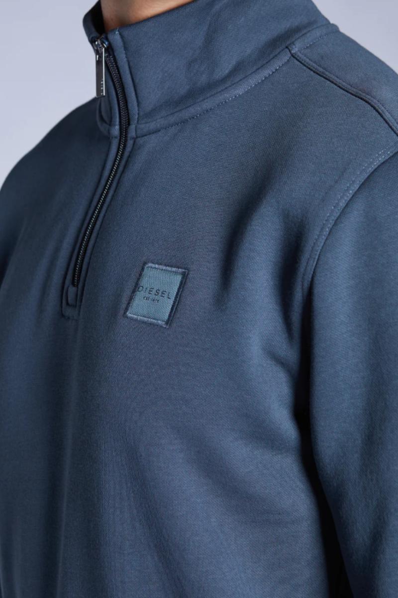 Diesel Dax 1/2 Zip Sweatshirt Petrol Blue