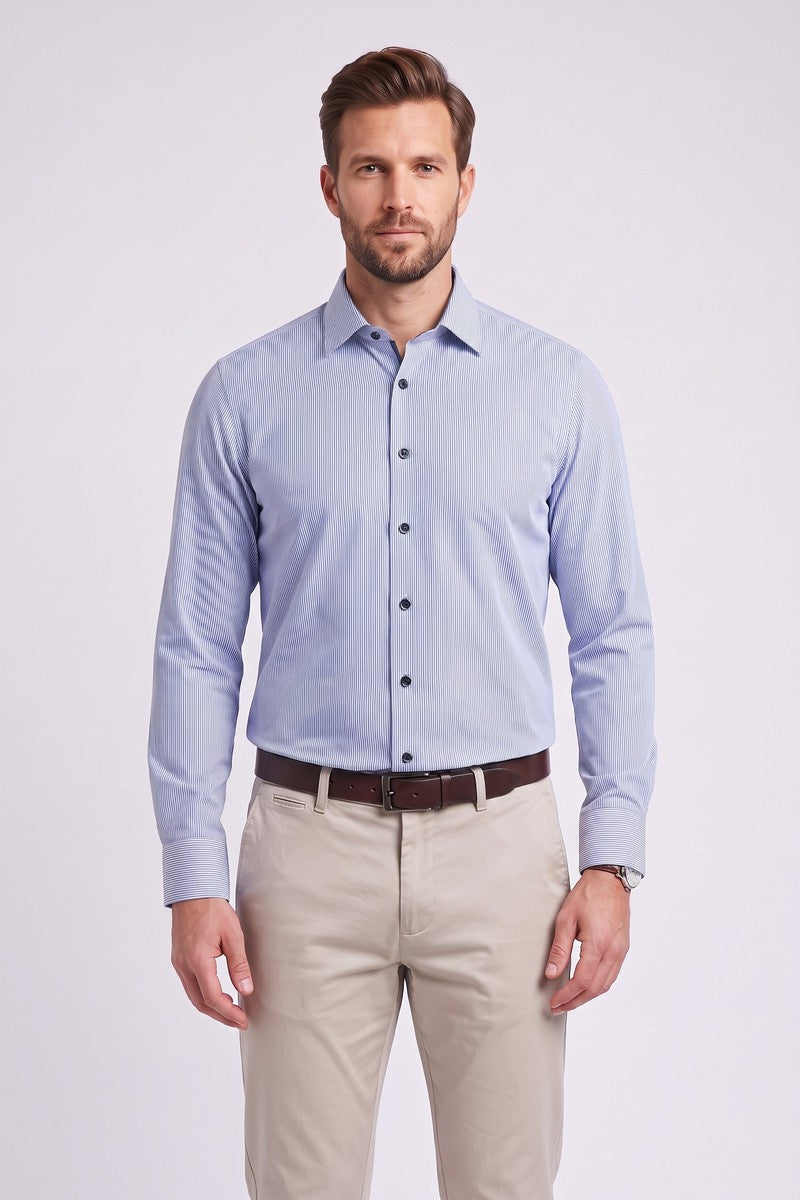 Ed Oliver Modern Fit Shirt Blue Stripe