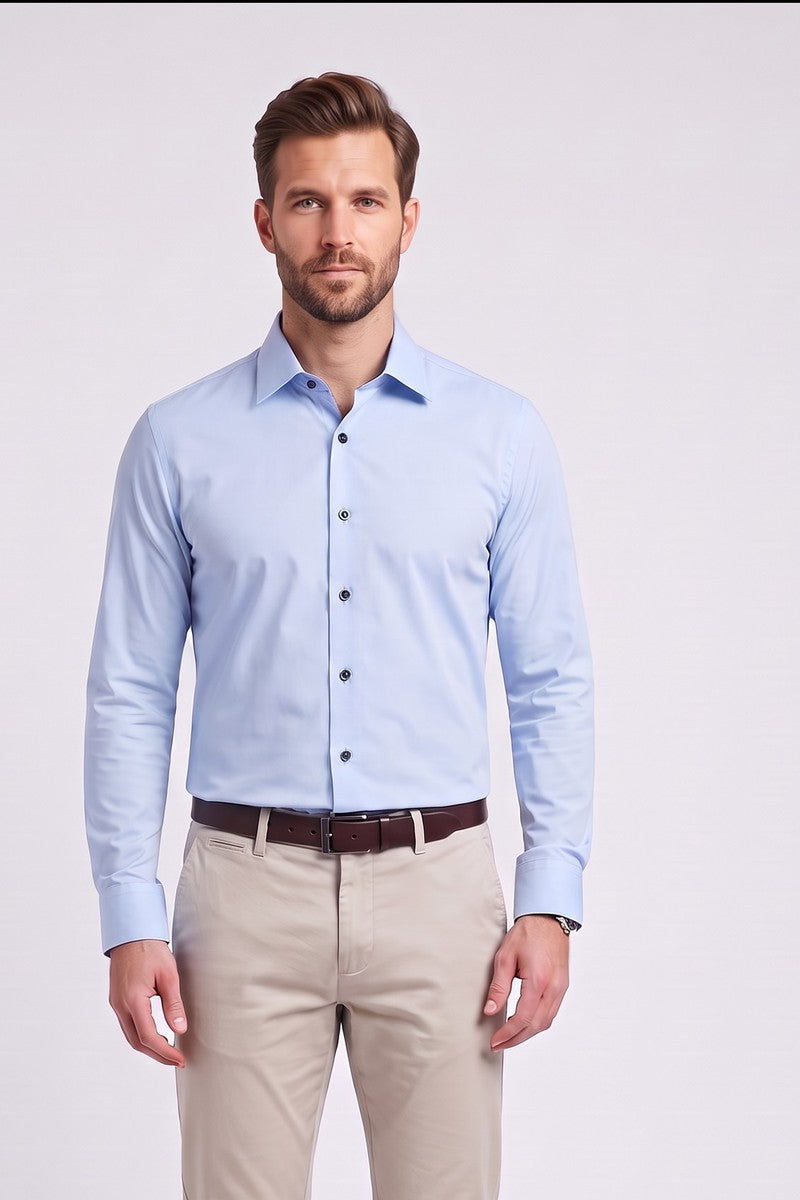 Ed Oliver Slim Fit Shirt Sky Blue
