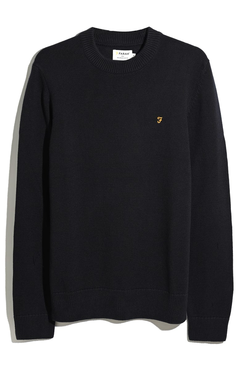 Farah Shepard Crew Neck Sweater True Navy