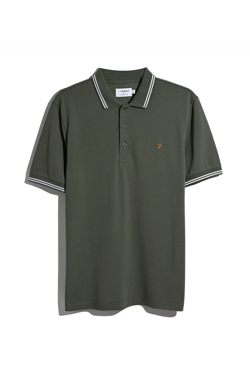 Farah Bowes Tipped Polo Shirt Rosemary
