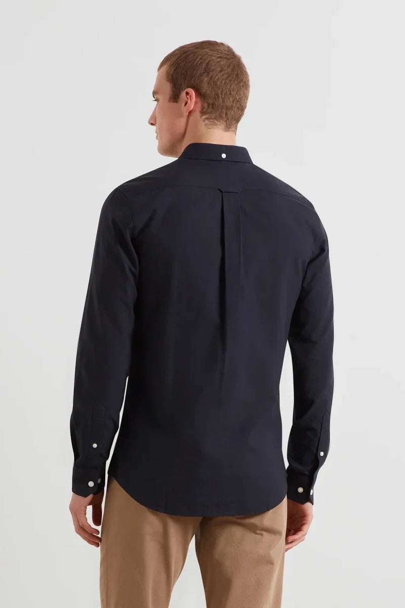 Farah Brewer Long Sleeve Oxford Shirt Navy